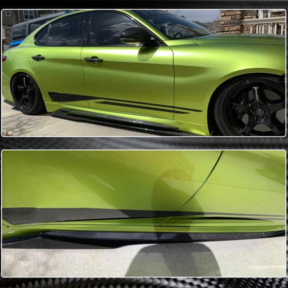 Боковые Пороги V1 (для Base/Sport, Карбон) для Alfa Romeo Giulia 2016-2022 гг | Зображення 4