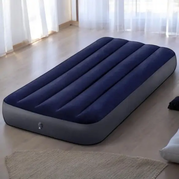 Одномісний надувний матрац Intex 75 × 190 × 24 см, флоковане покриття проти ковзання | Зображення 2