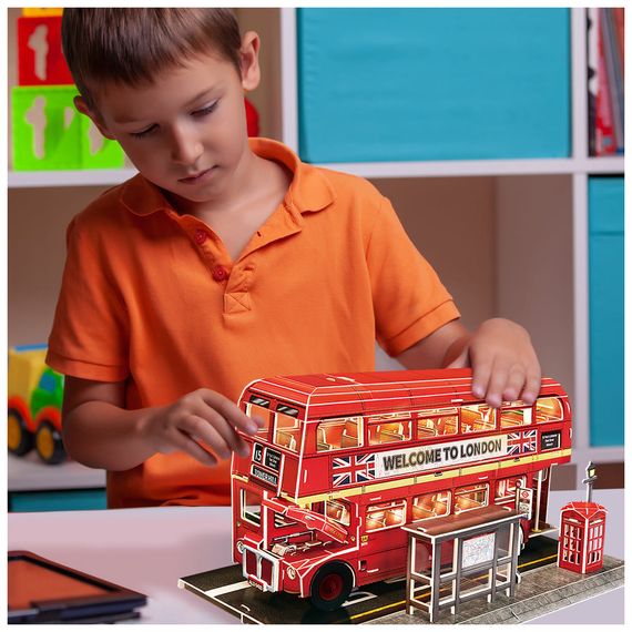 Пазл Cubic Fun Тривимірна головоломка-конструктор City Line Лондонський автобус з LED підсвіткою (L538h) | Зображення 4