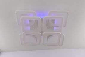 Люстра світлодіодна стельова LED світильник для квартири на стелю лед з пультом 25595 Білий 11х43х43 см.