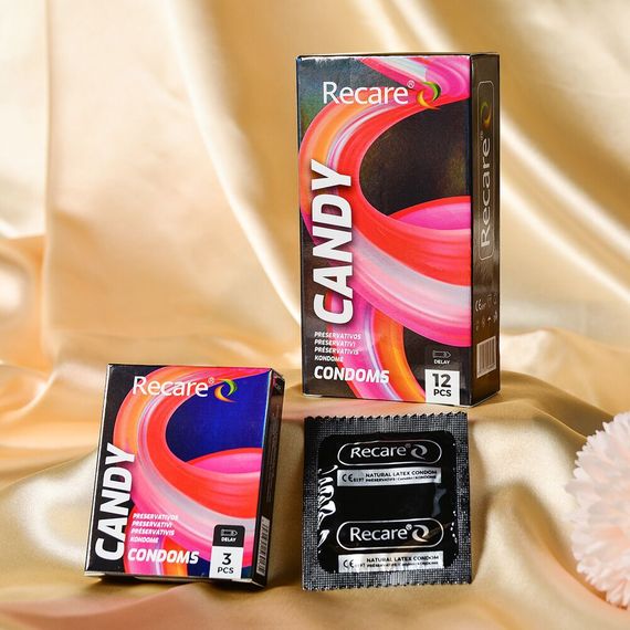 Презервативы Holographic Recare Delay Candy Condoms 3 шт, пролонгировочный эффект, конфетный аромат | Зображення 4