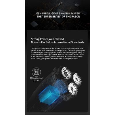 Электробритва Xiaomi Enchen Steel 3S Black/Gold | Зображення 2