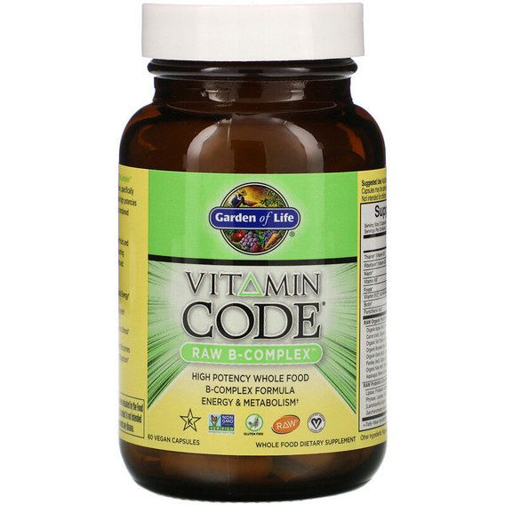 В комплекс Garden of Life Vitamin Code, RAW B-Complex 60 Veg Caps GOL-11380 | Зображення 2