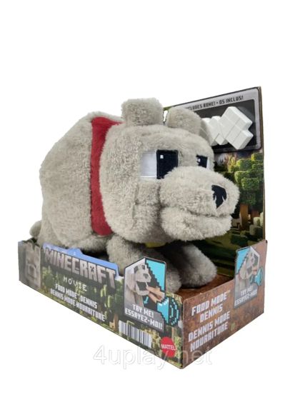 Мягкая интерактивная игрушка Волк Деннис из фильма Майнкрафт Оригинал Mattel Minecraft Dennis The Wolf | Зображення 2