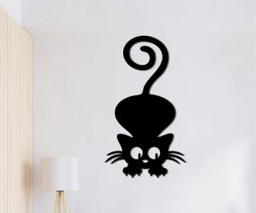 Панно декоративне картина на стіну Грайливий кіт 450х255 acr-p000120