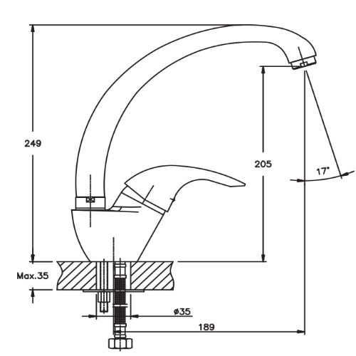Змішувач для кухні Haiba VIOLET 011 (HB0398) | Зображення 1