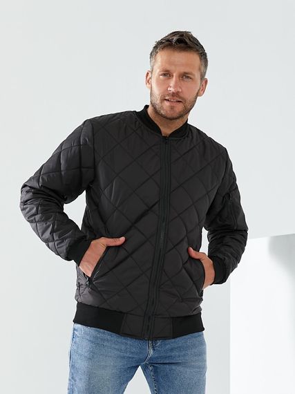 Мужской стеганая куртка демисезонная BS1584 цвет черный, размер XL | Зображення 1