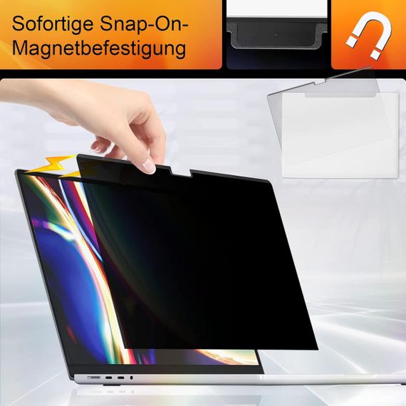 Магнитный защитный экран для MacBook Pro 16" 2021-2023 M1 M2 Pro Max A2485 A2780 Privacy пленка от синего свет | Зображення 2