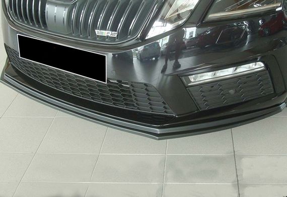 Передняя Lip накладка DPT V-2 (2017-2019, черный глянец) для Skoda Octavia III A7 | Зображення 1