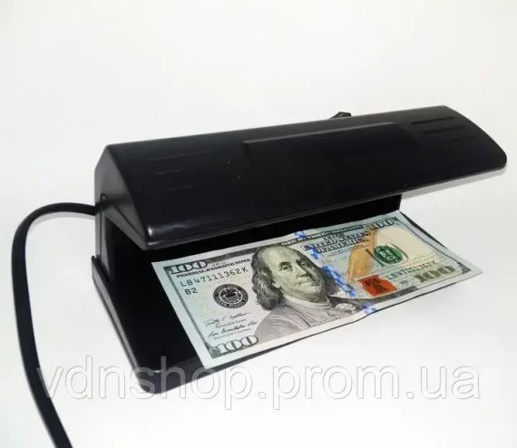 Детектор валют UKC настільний переносний ультрафіолетовий лампа для перевірки грошей від мережі 220V Black | Зображення 2