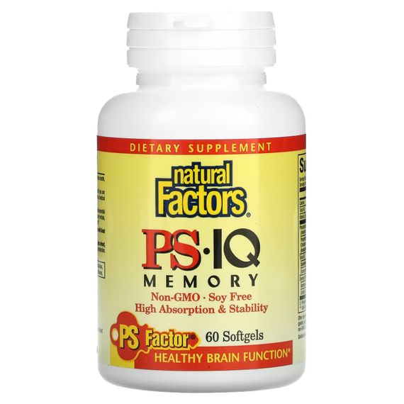 Комплекс для профілактики роботи головного мозку Natural Factors PS - IQ Memory 60 Softgels