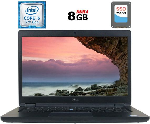 Ноутбук Б-класс Dell Latitude 5490 / 14" /Core i5-7300U 2 (4) ядра по 2.6 - 3.5 GHz/ 8 GB DDR4 / 256 GB SSD /HD Graphics 620 /WebCam / Win 10 б/у
