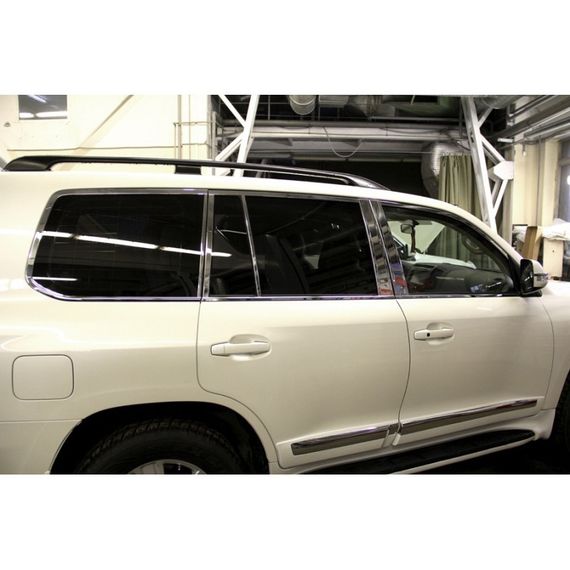 Повна окантовка вікон і на стійки (нерж) для Toyota Land Cruiser 200 | Зображення 1