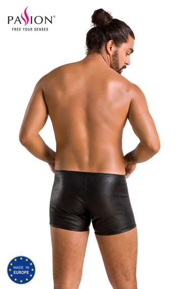 Мужские кожаные боксеры с молниями Passion 049 SHORT MATT XXL/XXXL Black sexstyle | Зображення 5