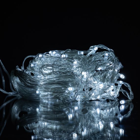 Новорічна гірлянда штора 1,5х1,5 м 64 LED білий провід Білий ZWM1564LEDW