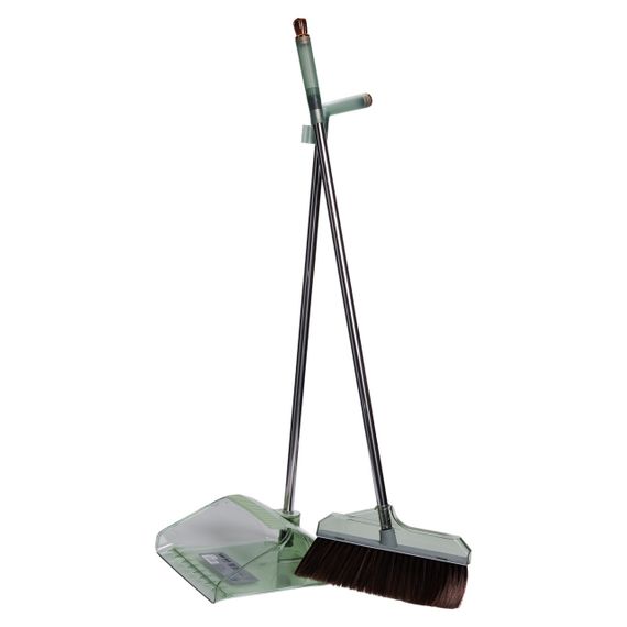 Набір віник і совок на довгій ручці для підлоги 26×24×105 (см)  Зелений HP-35015-8GR | Зображення 4