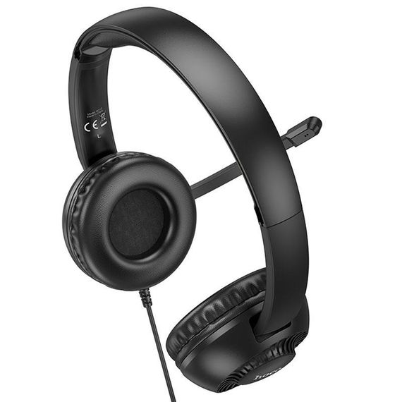 Накладные наушники Hoco W112 Pures (3.5mm/1.8m) Black | Зображення 2
