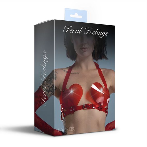 Лиф Сердце Feral Feelings - Hearts Bra Red Trasparent | Зображення 1