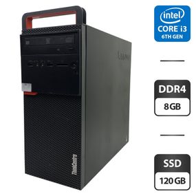 Комп'ютер Lenovo ThinkCentre M700 Tower / Intel Core i3-6100 (2 (4) ядра по 3.7 GHz) / 8 GB DDR4 / 120 GB SSD / Intel HD Graphics 530 / DVD-ROM б/в
