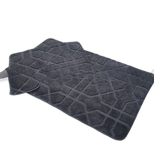 Набір килимків для ванної кімнати 2шт 57*100см+57*50см U-виріз Геометрія Joy сірий тафтинг Дариана