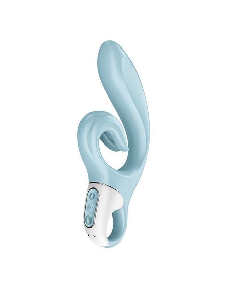 Вибратор-кролик Satisfyer Love Me Blue, гибкий, отросток с тройным кончиком | Зображення 1