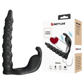 Виброкольцо с клиторальным и анальным стимулятором PRETTY LOVE Blackney, черное sexstyle