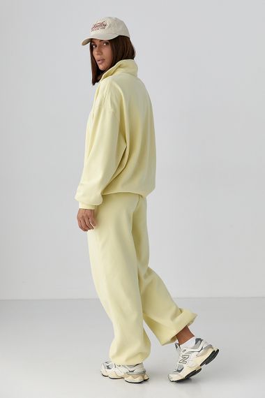 Теплий жіночий спортивний костюм із світшотом - лимонний цвет, ONE SIZE (є розміри) | Зображення 1
