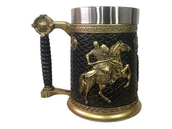 Кухоль Чашка 3D Skull Mug Череп пивний кухоль Лицар на коні 3D Лицарю Хрестоносець | Зображення 5