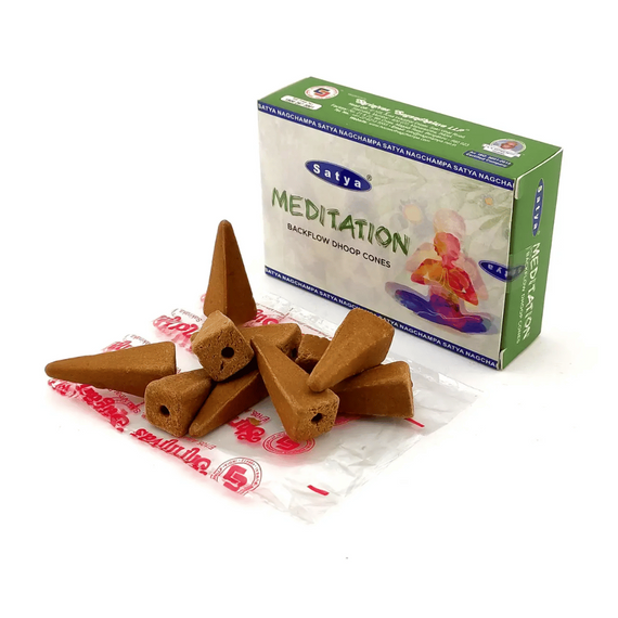 Ароматичні конуси зворотного потоку  Медитація 10 шт. в уп. Satya 8904234410081