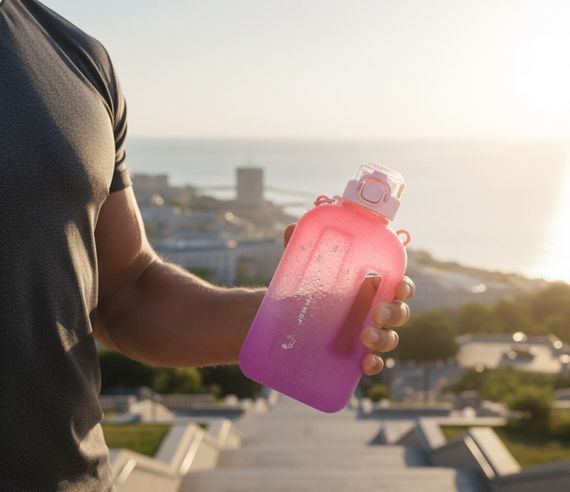 Спортивна пляшка SUMMER (750 мл) — Еко-пластик BPA-free, Рожевий градієнт | Зображення 8