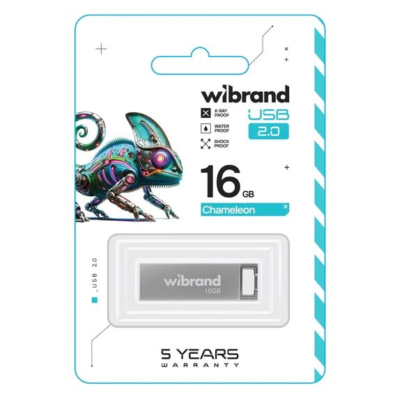 USB флеш накопичувач Wibrand 16GB Chameleon Silver USB 2.0 (WI2.0/CH16U6S) | Зображення 1