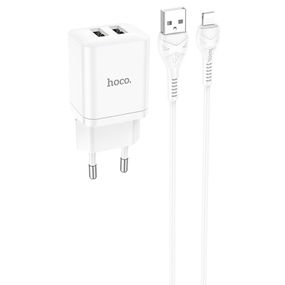МЗП Hoco N25 Maker (2USB-A) + USB to Lightning White