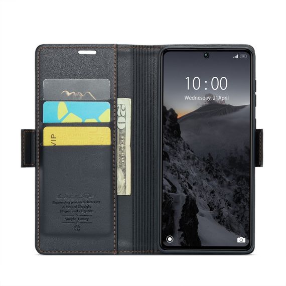 Шкіряний чохол-книжка Retro Case для Xiaomi Redmi Note 13 Pro 5G / Poco X6 колір Чорний | Зображення 1