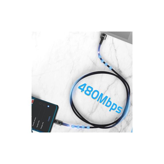 Дата кабель USB 2.0 AM to USB-C 3.0m 100W black Essager (EXC7A-CGC01-P) | Зображення 2