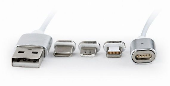 Кабель Cablexpert CC-USB2-AMLM31-1M, USB 2.0  AM-папа/Lightning/Micro/Type-C USB, 1.0 м.