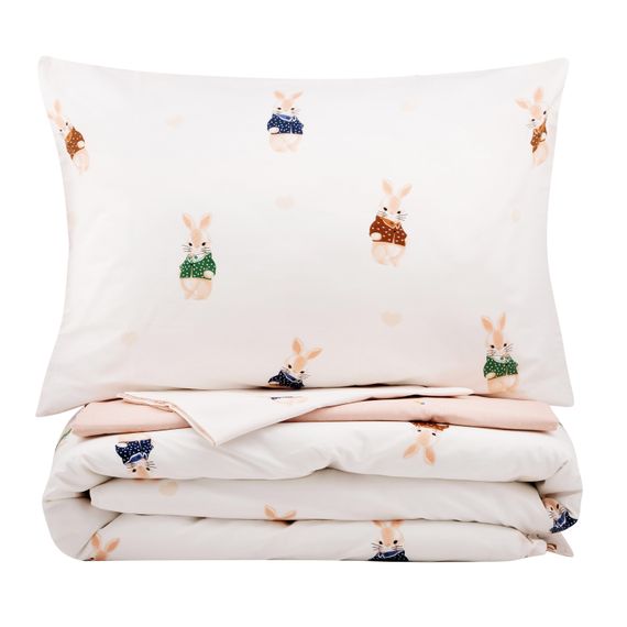 Набір постільної білизни 2,0сп Ardesto Gloria, 200х220см, 100% бавовна, сатин, кролики, бежевий (ART2022BR) | Зображення 4