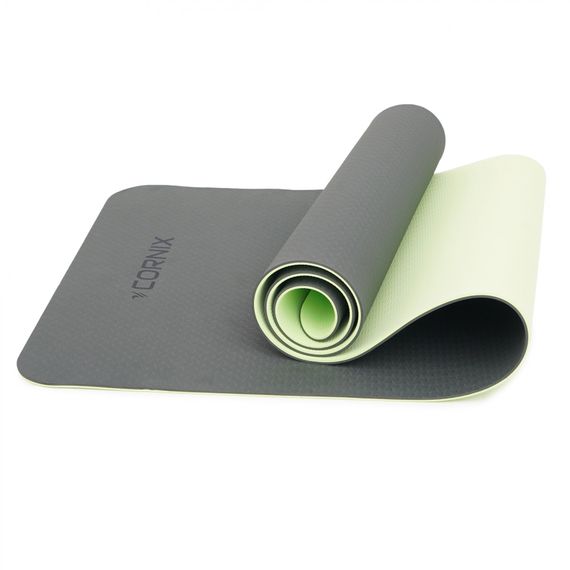 Килимок спортивний Cornix TPE 183 x 61 x 0.6 см для йоги та фітнесу XR-0002 Black/Green | Зображення 4