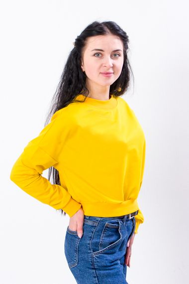 Джемпер жіночий укорочений Носи своє 40 Жовтий (p-5775-108087) | Зображення 1