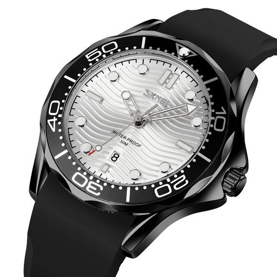 Чоловічий годинник Skmei 9276PBKSI Black-Silver Silicone strap | Зображення 1