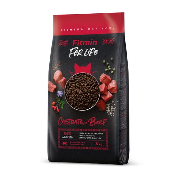 Fitmin cat For Life Castrate Beef (для стерилізованих з яловичиною), 8 кг