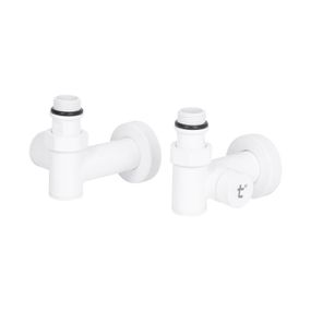 Комплект кранов Thermo Alliance Standart 1/2" белый, для полотенцесушителя угловой SF395W15HEW