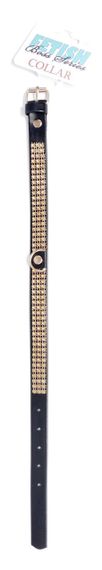 Ошейник из искуственной кожи с кристаллами Fetish Boss Series - Collar with crystals Gold, BS3300100 Sex Aura | Зображення 1