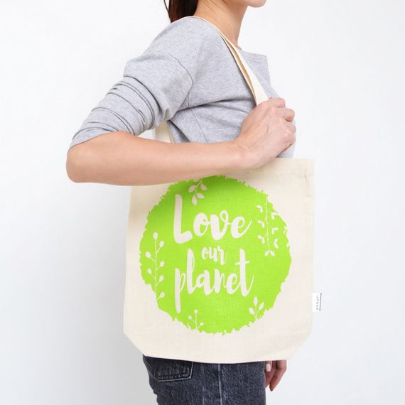 Екосумка шопер 4Profi Planet двунитка (хлопок) біла 14776 | Зображення 1