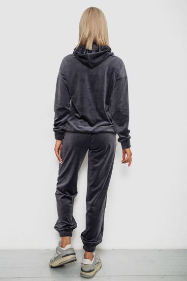 Спортивный костюм женский велюровый, цвет серый, 241R1530-5 | Зображення 3