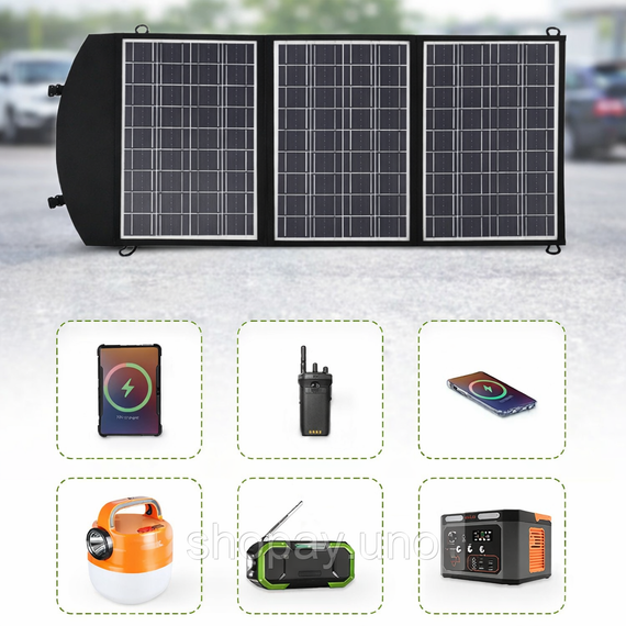 Складна Сонячна Панель 100w / Портативна сонячна панель на 3 секції USB 100W | Зображення 1