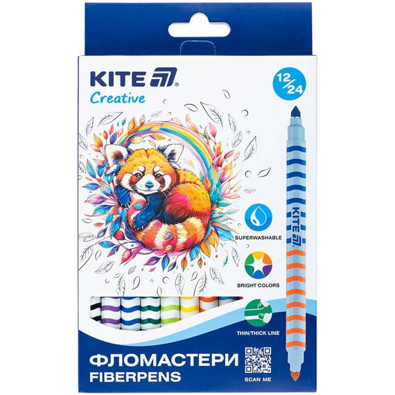 Набір фломастерів-пензликів двосторонніх Kite Creative K-1151 24 кольори
