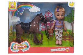 Лялька KQ129 з коником в коробці р.25,5x20x7см YG Toys