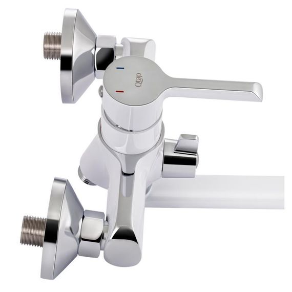 Смеситель для ванны Qtap Grand с поворотным изливом (c душевым гарнитуром) QTGRAWCR005 Chrome/White | Зображення 4