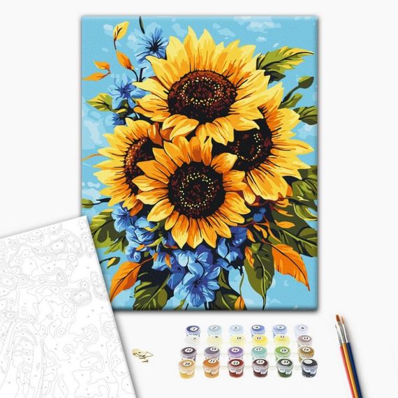 Картина за номерами "Букет соняхів" BS54376, 40х50 см | Зображення 1