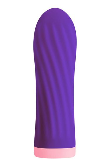 Вибропуля S Pleasures Bullets Twist & Shout Purple, фиолетовая, ребристая поверхность, 10 режимов Sex Aura